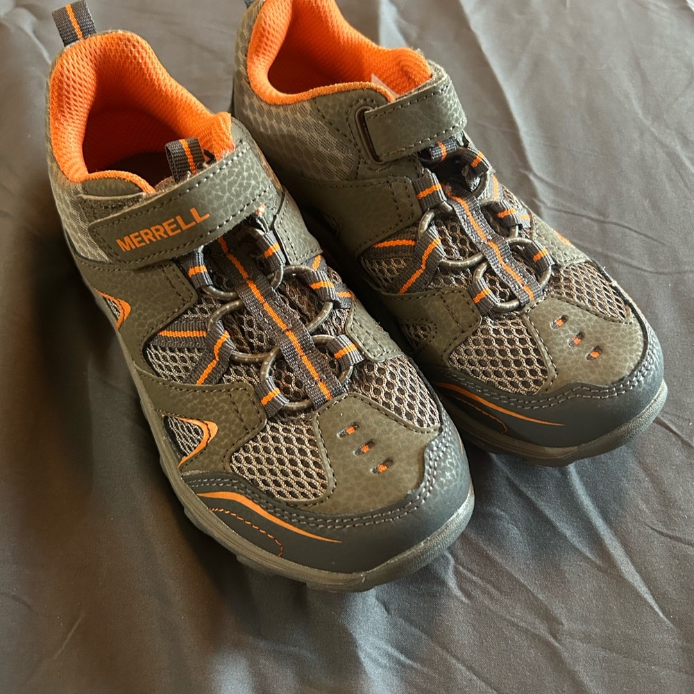 Merrell Gray and Orange Sneakers with Rugged Design